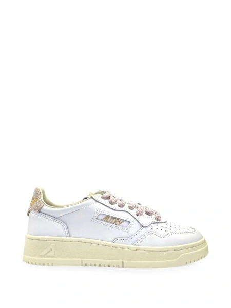 Sneakers AUTRY albi din piele si piele intoarsa