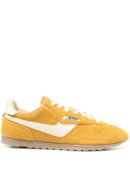 Sneakers AUTRY galbeni din piele intoarsa