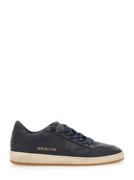 Sneakers 'Ballstar' Blue Low Top Sneakers with star patch on the side in leather for men