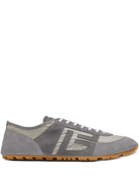 Sneakers Balmain gri din piele intoarsa si nylon