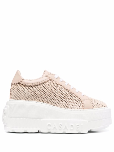 Sneakers Casadei roz din piele