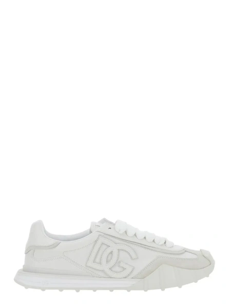 Sneakers Dolce & Gabbana albi din piele 'Athletic'