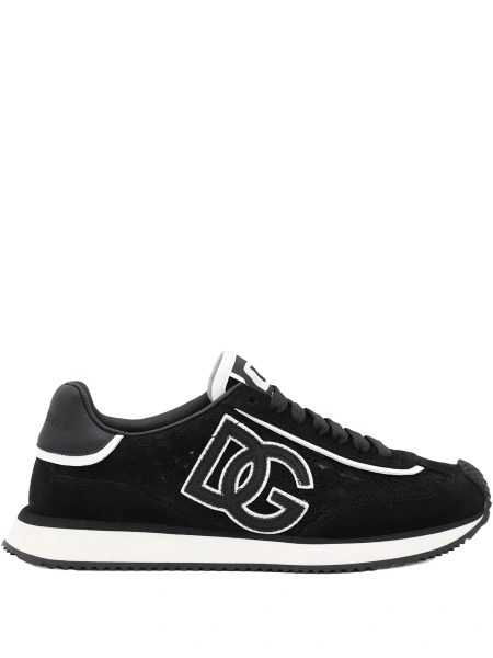 Sneakers Dolce & Gabbana negri din vascoza si bumbac