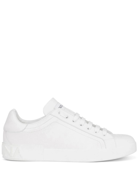 Sneakers Dolce & Gabbana Portofino albi din piele