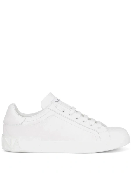 Sneakers Dolce & Gabbana Portofino albi din piele