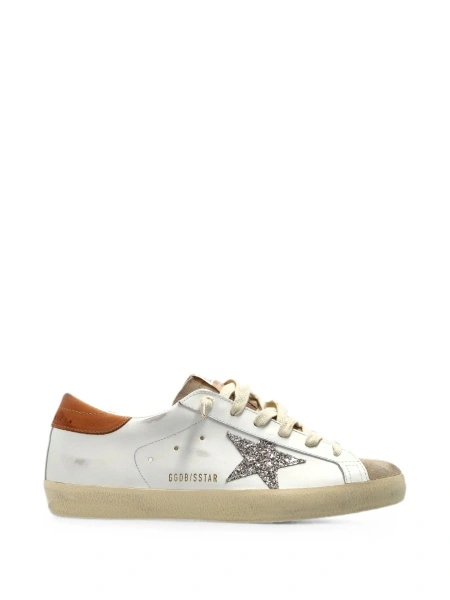 Sneakers Golden Goose albi din piele si material textil
