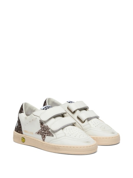 Sneakers Golden Goose albi din slipici si piele