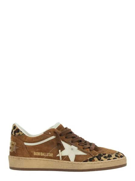 Sneakers Golden Goose 'Ball Star' maro din piele intoarsa 'Ballstar'