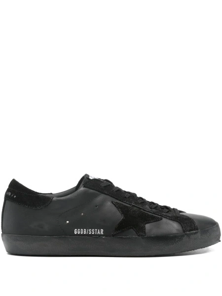 Sneakers Golden Goose star negri din piele intoarsa si piele
