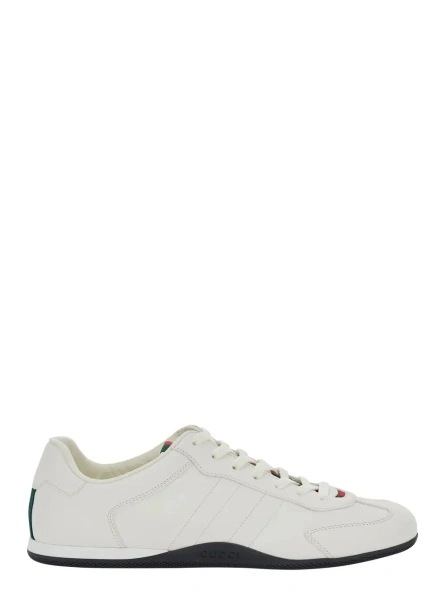 Sneakers Gucci albi din piele 'Elan New'
