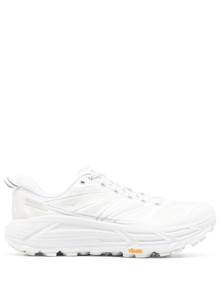 Sneakers Hoka One One albi din piele si material textil
