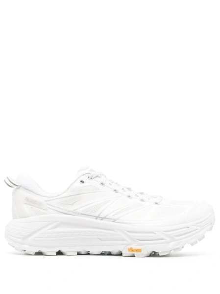 Sneakers Hoka One One albi din piele si material textil