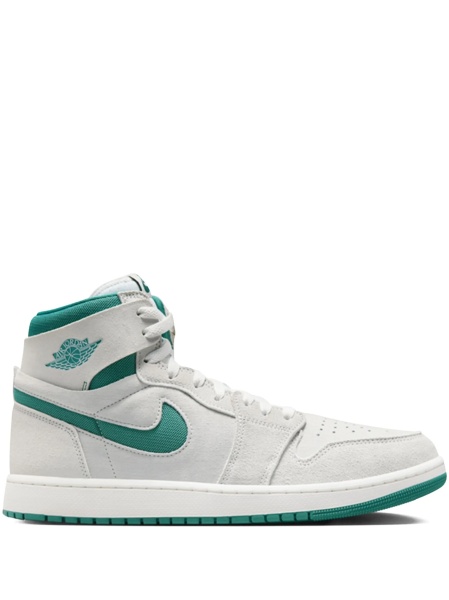 Sneakers Jordan air jordan 1 albi din material textil si piele intoarsa