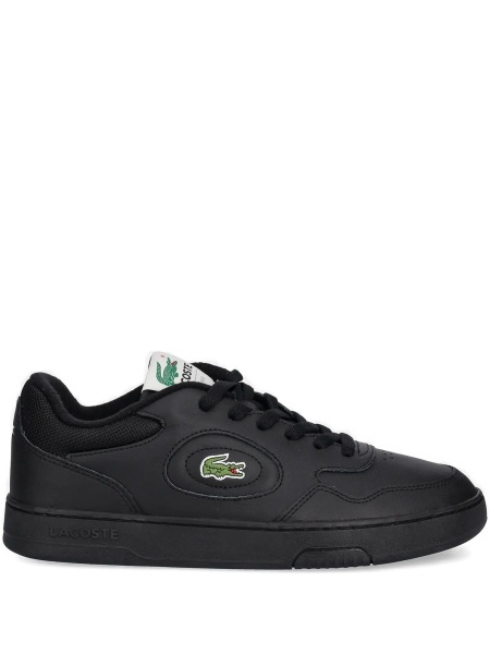 Sneakers Lacoste negri din piele si polyester