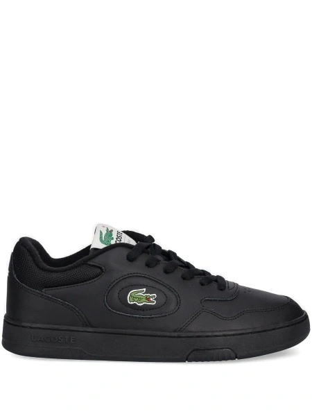 Sneakers Lacoste negri din piele si polyester