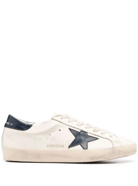 Sneakers Low Sneakers 'Super-Star' with Embossed Logo and Contrast Pull-tab in White Leather for Men