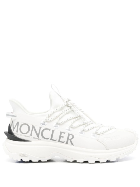 Sneakers Moncler albi din material textil si poliuretan