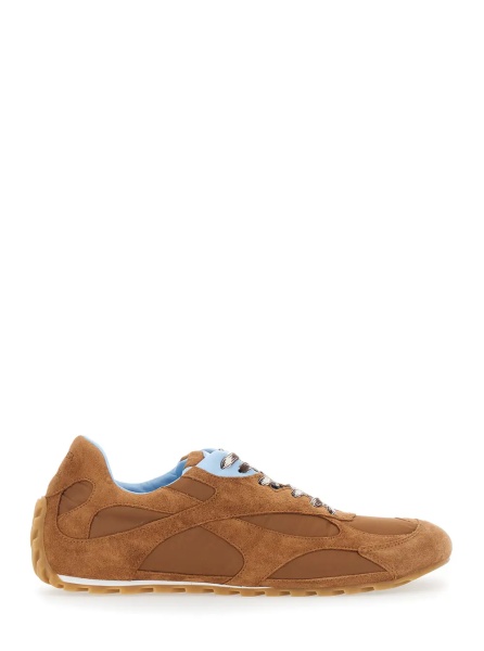 Sneakers 'Orbit Flash' Brown Sneaker with Logo Lettering Detail on the Pull-tab in Suede and Tech Fabric for Men