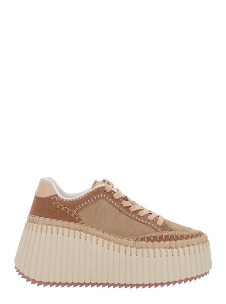 Sneakers Pink Sneaker with Suede Detail
