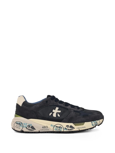 Sneakers Premiata albastri din piele si poliamida