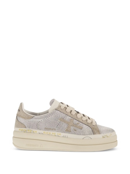 Sneakers Premiata argintii din nylon si poliuretan