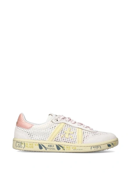 Sneakers Premiata neutri din poliuretan si piele