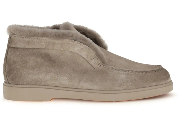 Sneakers Santoni maro din piele intoarsa
