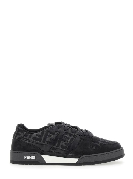 Sneakers Sneakers 'Match' with logo patch on the tongue and FF motif all-over in grey leather for Men