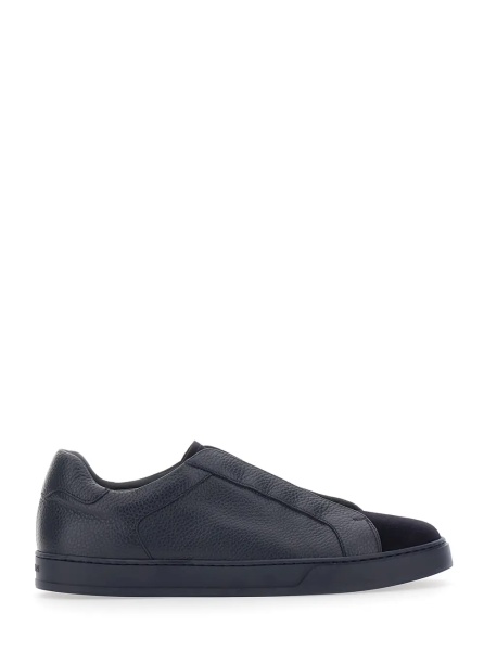 Sneakers 'Spencer' Blue Low Top Sneakers with slip-on design in leather for men