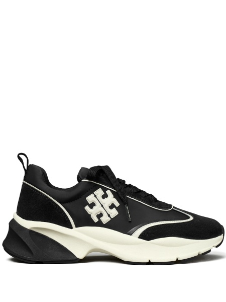 Sneakers Tory Burch negri din piele intoarsa si nylon