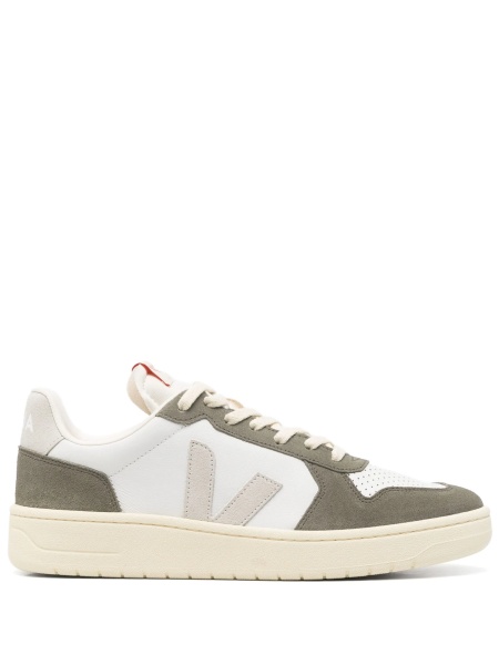 Sneakers VEJA albi din piele si material textil