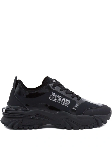 Sneakers Versace Jeans Couture negri din material textil si poliuretan