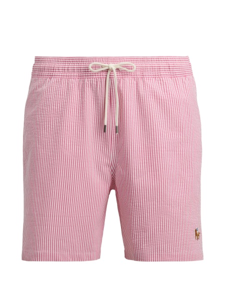 Sort de baie Ralph Lauren roz din poliester reciclat si bumbac
