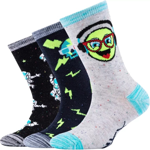 Sosete 3PPK Boys Casual Space and Smileys Socks