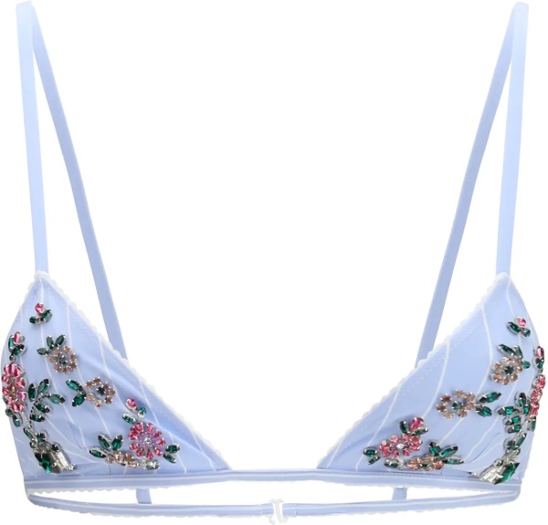 Sutiene Striped poplin embroidered Bra