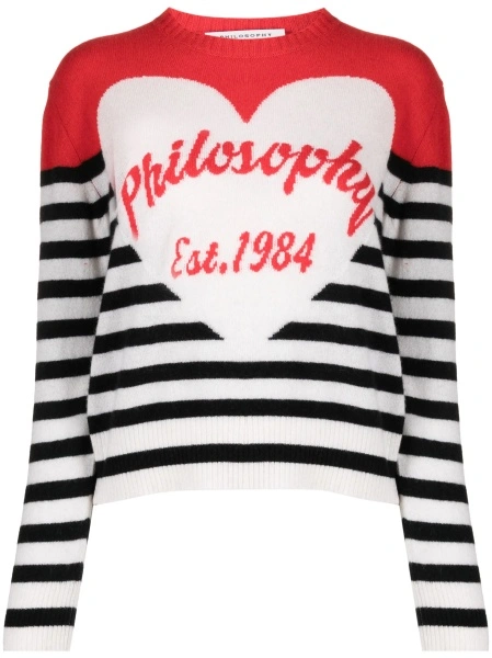 Top tricotat Philosophy alb