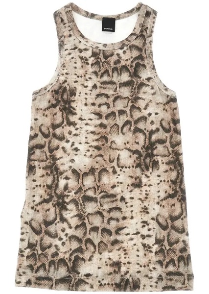 Topuri Animalier print ribbed tank top