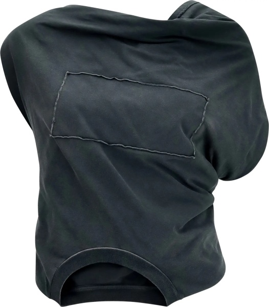 Topuri Asymmetric draped jersey Top