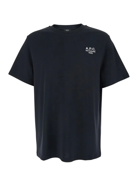 Tricou A.P.C. Black T-Shirt with Embroidered Logo on the Front in Women's Cotton