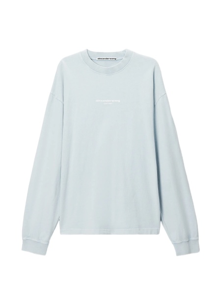 Tricou Alexander Wang albastru din bumbac