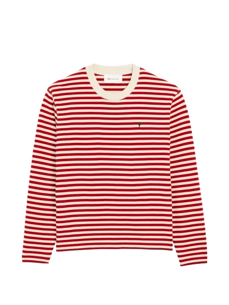 Tricou AMI Paris ami de coeur rosu din bumbac organic