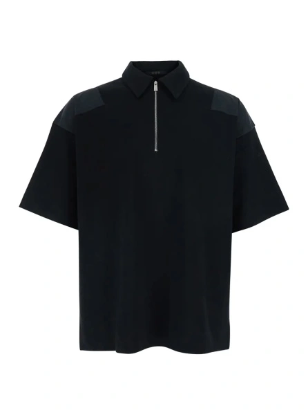 Tricou Black T-Shirt 'TELEMO' with Round Neck and Short Sleeves for Men