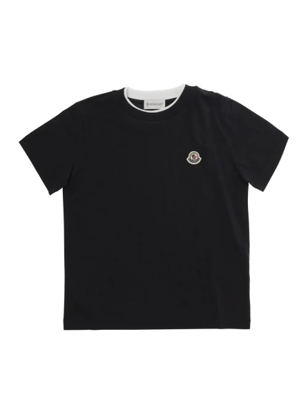 Tricou Black T-shirt with Logo and Patch in Cotton Boy