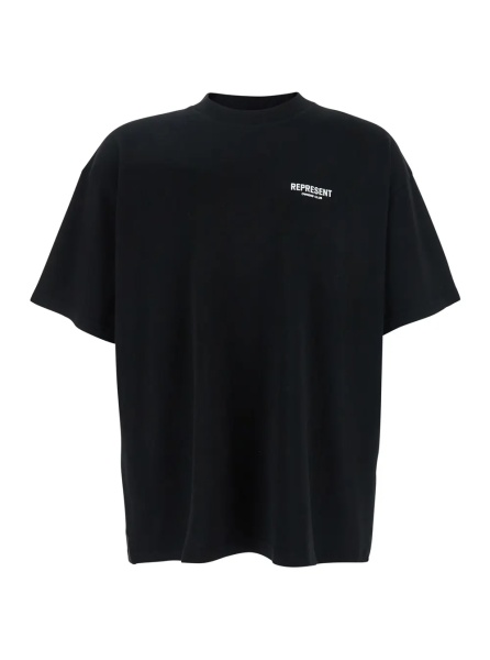 Tricou Black T-Shirt with Logo on the Front and Maxi Logo on the Back in Cotton for Men
