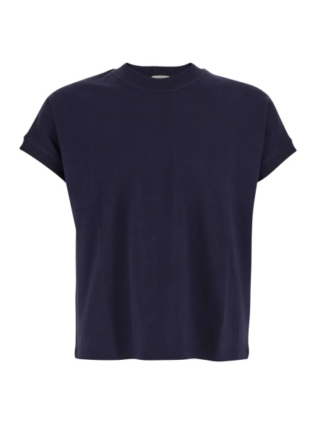 Tricou Blue 'VINTAGE' T-Shirt with Round Neck and Front Logo for Men