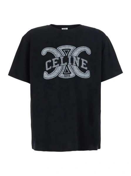 Tricou Céline negru din bumbac
