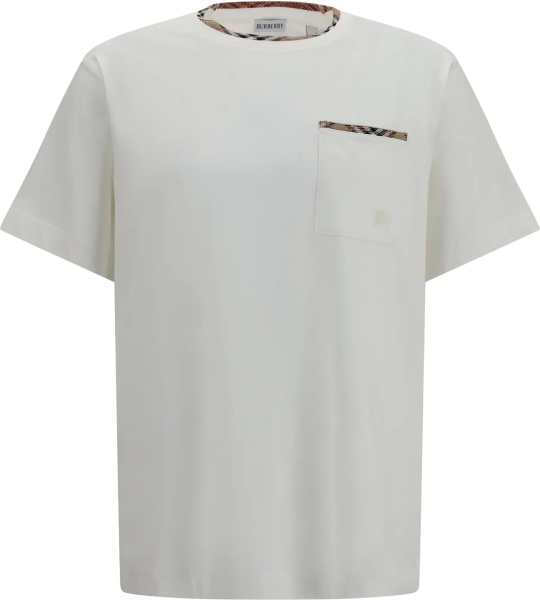 Tricou Cotton T-shirt with Check Trims