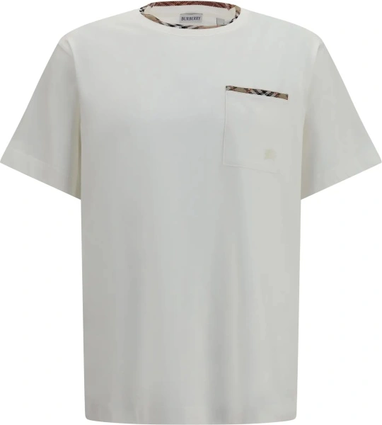 Tricou Cotton T-shirt with Check Trims