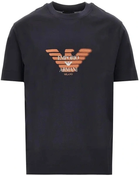 Tricou Emporio Armani albastru din jerse