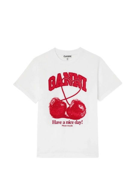 Tricou Ganni alb